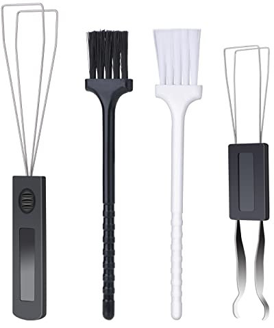 TIESOME 2 Pcs Keycap Puller Switch Puller+2 Pcs Keyboard Cleaning Brush, Stainless Steel Keycap Removal Tool for Mechanical Keyboard Clean Computer Cleaning Keyboard Fixing Kit