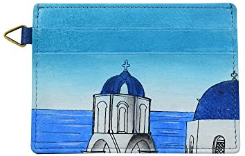 Anna by Anuschka Damen 1825 Kreditkartenetui aus echtem Leder, handbemalt, magisches Griechenland, Magical Greece