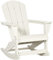 Outsunny Garten Schaukelstuhl Adirondack Style HDPE Outdoor Schaukelstuhl für Balkon Terrasse Patio Last 120 kg 73.5x93x91.5 cm Weiß