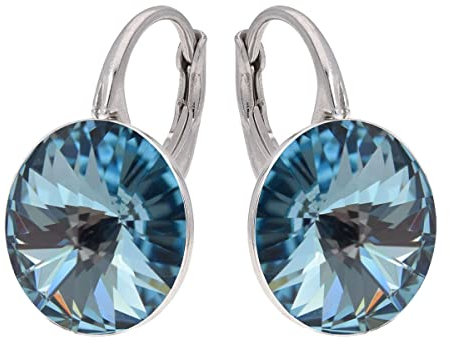 Rivoli Ohrringe Österreichische Zirkonia 925 Silber - Schmuck für Frauen und Mädchen - Hängeohrringe Ideal für Geschenke für Frauen (Aquamarine)