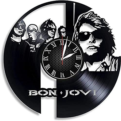 AVJERA Bon Jovi Vinyl Record Retro Wall Clock Birthday New Year Christmas Birthday Gift Personality Creative Home Design