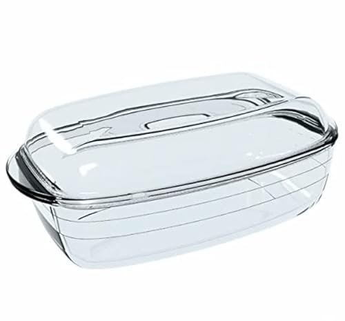 Ô Cuisine Fuente de Cocina Rectangular con Tapa 1,6 L 2,9 L Transparente Vidrio (3 Unidades)