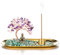 JOVIVI Porte-encens Zen Brûleur d'Encens en Laiton Arbre de Vie Pierre Naturelle Boudhha Zen Méditation Sculpture Décoration Bibelot Ornement Table Bureau - Améthyste + Quartz Rose