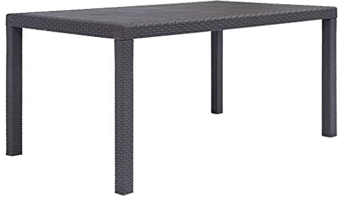 Gartentisch braun 150x90x72cm Kunststoff Rattanoptik Artikelfarbe braun