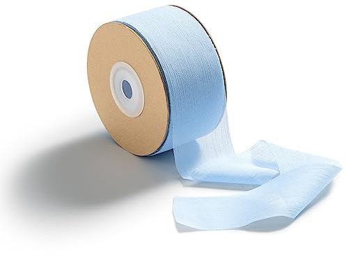 CHUQING Geschenkband Hellblau Schleifenband Hochzeit Festival Bänder Himmelblau Chiffonband Dekoband für Geschenkverpackungen,Blumenstrauß,Hochzeitseinladung,DIY Handwerk,38mm x 22,8m
