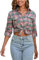 Yukiuiny Chemisier Carreaux 100% Coton Femme Chemise Bucheron Western T Shirt Casual Décontractée Classique Retro Ecossaise Flanelle Blouse Gilet Vintage Rose terne Vert XL