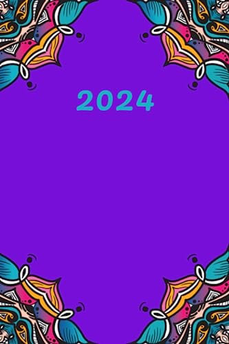 Kalender 2024: Kompakter Jahresplaner Wochenübersicht | A5 | Januar bis Dezember | Ferien, Feiertagen Monatsübersicht und vieles mehr | Organizer und Zeitplaner für 1 Jahr | Mandala lila