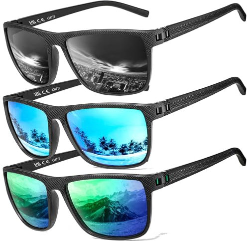 Perfectmiaoxuan Polarisierte Sonnenbrille Herren/Damen, Vintage Elegant Brillengestell Klassisch, HD-Pilotobjektive; Outdoor-Sportarten,Golf,Fahren,Angeln,Reisebrille Mode Sonnenbrille