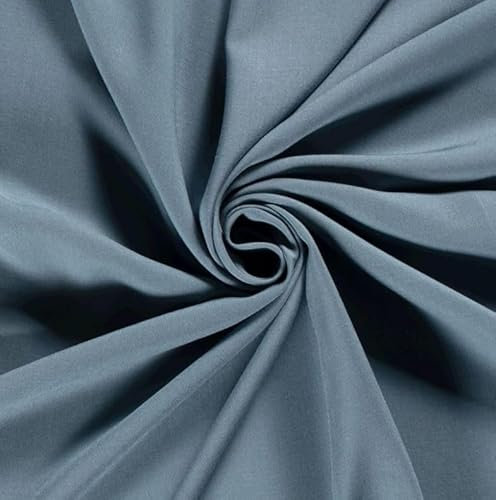 Viskose Uni Meterware - luftiger Viskosestoff einfarbig - fließender Blusenstoff, leichtes Sommerkleid nähen - Ökotex 100 *Ab 50cm, Farbe: 106 Jeansblau