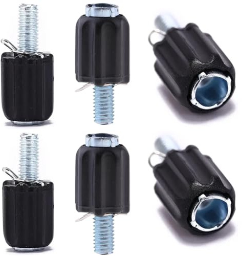SquEqu 6 Pack Barrel Adjuster Screw M5 Downtube Adjusting End Tube Ajusters for Rear Derailleur Mountain Road Bike Brakes Groupset Bicycle Shifter Frame Cable Tension Regulator
