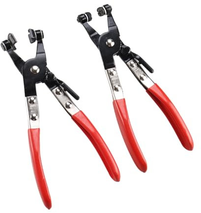 BOOMSTART 2pcs Hose Clamp Plier, 220mm Spring Hose Clamp Plier, Self-Locking Hose Clip Removal Pliers with Ratchet for Car Auto Repair