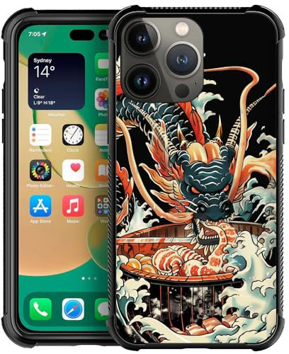 DJSOK Case Compatible with iPhone 13 Pro Max,H Dragon Sushi with Four Corners Shockproof Protection Soft TPU Bumper and Hard PC Pattern Back Case for iPhone 13 Pro Max