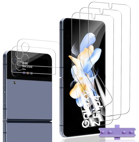 Bekiikoo Protection Écran pour Samsung Galaxy Z Flip 4 et Verre Trempé Caméra Protecteur [3+2 pièces]- sans Bulles HD Transparent Doux TPU Film Protection pour Samsung Galaxy Z Flip 4 Protection Écran