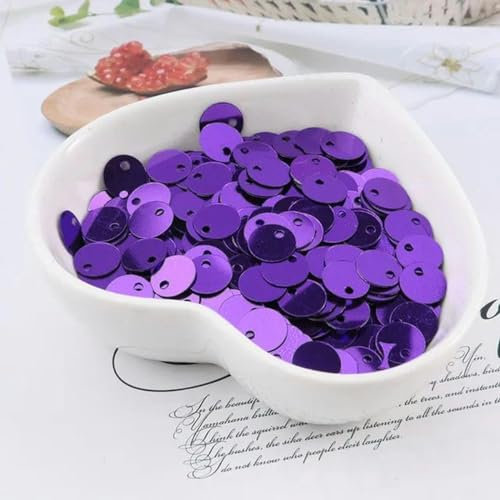 600 Stück 8 mm flache, runde Pailletten, Pailletten, Nähen, Hochzeit, Basteln, Pailletten für Bekleidungszubehör, Violett