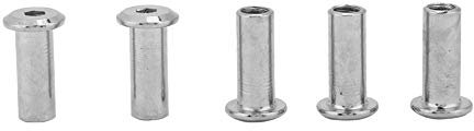 Akozon Tuercas Planas de Níquel Chapadas en Hierro, Perno para Muebles con Funda de Cabeza Redonda, Juego de Sujetadores de Tuerca Hexagonal M6 * 15 50 Piezas, Eficiente y