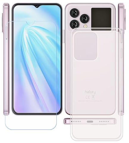LCEHTOGYE Cover per Cubot Hafury V1 + Pellicola Protettiva in Vetro Temperato,Traslucido Custodie Morbido Silicone Case Ultra Sottile TPU Custodia per Cubot Hafury V1 (6,58)