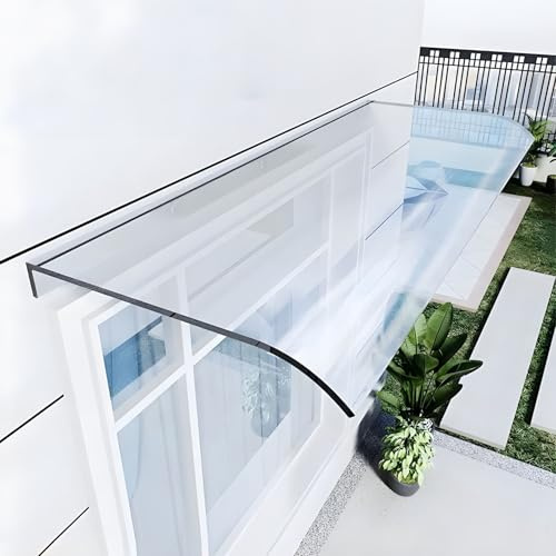 Door Canopy Outdoor, Rain Awning, Canopy Outdoor Waterproof, UV Protection, Rain Snow, Window Porch Shade, Polycarbonate Awning for Window, Patio, Front Door (50x140cm/19.6x55.1in)