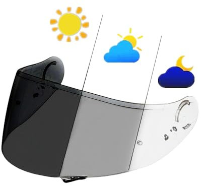 Visière de Casque, Visière de Casque photochromique protégée Contre Les UV for AGV PI-STA GPRR K1 K6 SHOEI X14 Z7 Z8 X15 GTAIR HJC HJ-26 LS2 FF801 RX7X(Cns-1 Photochromic)