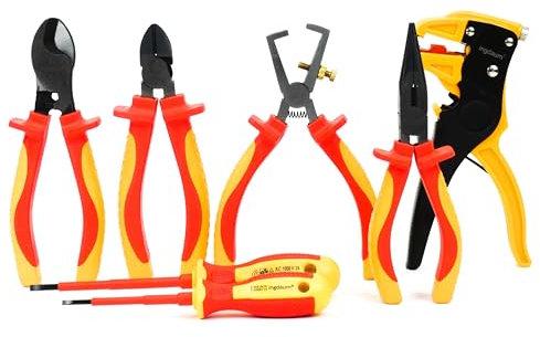 INGDAUM® VDE Werkzeugset, 7-teilig 5 Zangen und 2 Schlitzschraubendreher, isoliert gg. 1000 V (Version 9.3)
