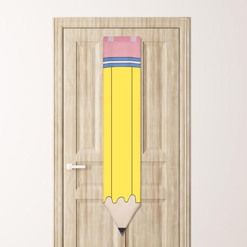 Sutowe Classroom Door Window Curtain 108x20cm Pencil Shape Door Window Blackout Cover Self Adhesive Lockdown Room Shades with Fixing Loop for Nursery Teacher Office Room Decor