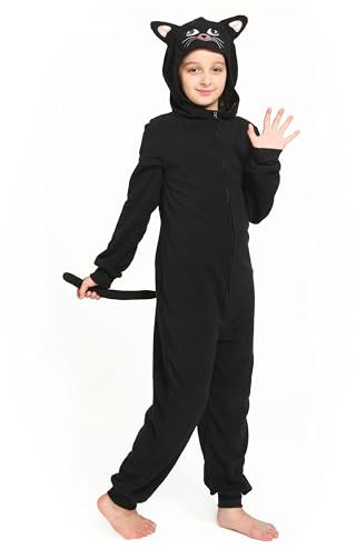 Sincere Party Nero Gatto Onesie Pile Cat Costume per Bambini 2XL(12-14)