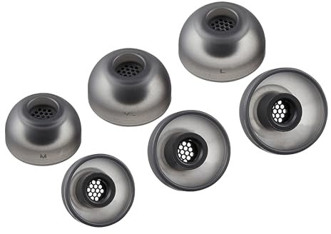 AZLA SednaEarfit MAX TWS 6 - Ersatz-Ohrstöpsel für kabellose Kopfhörer - Geräuschreduzierende Silikon-Ohrstöpsel - Aufsätze kompatibel mit Sony, Samsung, Sennheiser und Devialet (Dark Gray, M-ML-L)