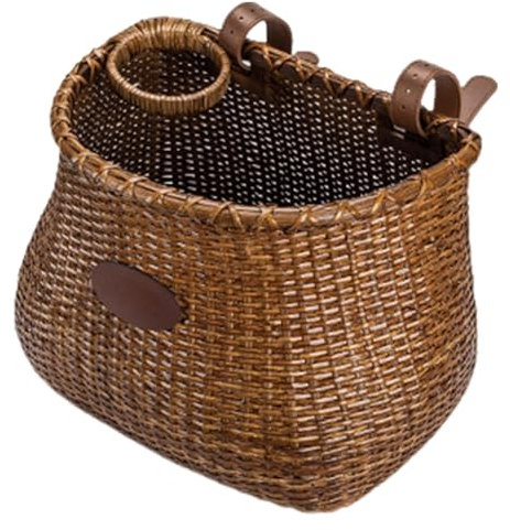 Bikes Baskets For Adult Bikes, Bikes Basket With Cup Holder, Cute Wicker Bicy-cle Basket, Classic Vintage Style Handmade Bicy-cle Basket For Adult Bikes, Bicy-cle Accessories