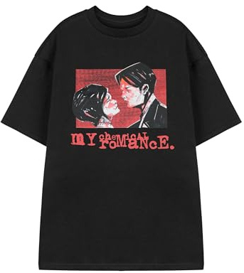 My Chemical Romance Unisex-T-Shirt, kurzärmelig, Rosen-Grafik-T-Shirt für Teenager und Erwachsene, Band-Logo, Rockmusik-Bekleidung, alternatives Punk-Merchandise-Fangeschenk, Schwarz