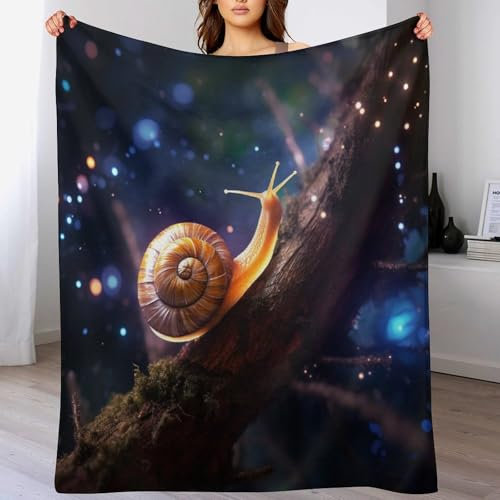 AAPZY Decke Schnecken Decke Tagesdecke - Weiche Flannel Decke Mit Muster Sofadecke - Baumwolldecke Wohndecke Sofaüberwurf Bettüberwurf （130×150cm）