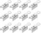 sourcing map 200 Pcs Fold Over Cord Ends, 10.2x2.5mm Ribbon Crimp Ends Cap, Clasp Tips for Leather Craft Jewelry Making DIY (Silver)