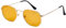 WDZAYXC Mode polygonale Sonnenbrille für Damen und Herren,Leicht Metallrahmen Brille，UV400 Schutz (Gold/Dunkelorange)