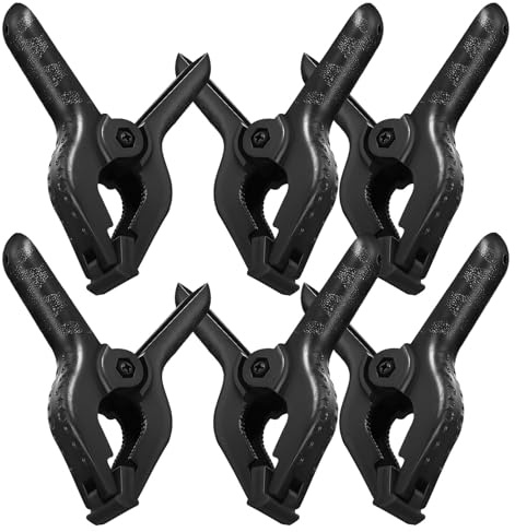 Kisangel 6 Stück Teiliges Schwere Backdrop Klammern mit Kraftvollem Federmechanismus Ergonomische Clips aus Robustem Kunststoff für Fotohintergründe Vielseitig für Leinwand Molton Vinyl