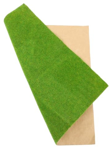 ARTSEWPLY Tapis de Gazon Synthétique Décoratif 25X25 CM Pelouse Artificielle pour Maquettes et Tables à Sable Gazon Faux en Plastique Fin Jaune-Vert pour Bricolage Paysager