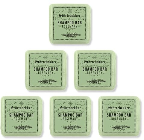 Störtebekker® Premium Shampoo Bar Rosmarin - Festes Shampoo Herren & Damen - 3in1 Duschseife Männer für Haare, Kopfhaut & Bart - Feuchtigkeitsshampoo - vegan (6x 100 g)