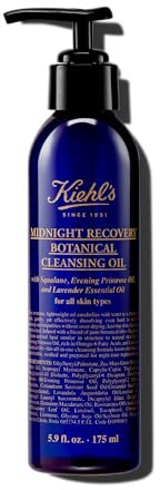 KIEHL'S Midnight Recovery Botanical Cleansing Oil, 175 ml, aromatisches Pflege-Öl zur Regenerierung der Haut über Nacht, bei trockener, empfindlicher, öliger Haut