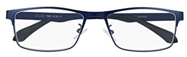 SILAC - Blue Metal 7306 - Herrenlesebrille - Rechteckige Gläser - Matte Metallfassung - Leichte, widerstandsfähige und komfortable Lesebrille - Blau
