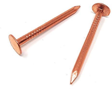 Clavos de cobre de 3,81 cm para pizarra y techo, 10 oz, paquete de pinchos de uñas de cobre sólido