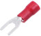 sourcing map 50Pcs SV1.25-4S Insulated Fork Spade U-Type Wire Connector Electrical Crimp Terminal 22-16AWG Red