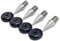 PrecisionGeek Stainless Steel M8 Speaker Spikes & Black Anodised Aluminium Pads – DIY HiFi & Speaker Stand Vibration Dampers (4‑Pack)