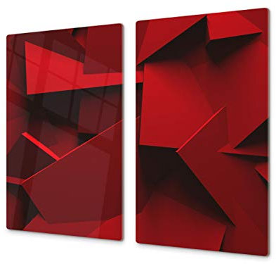 Lot de 2 cache-plaques à induction en verre trempé 30 x 52 cm