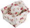 Mini Puppenhaus Sofa 1/12 Puppenhausmöbel Couch Blumenmuster Mini Möbel Sofa Set mit Rückenkissen(#1)