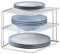 3 Tier Corner Shelf Insert Plate Rack Holder Kitchen Cupboard Storage Unit White Metal (White)