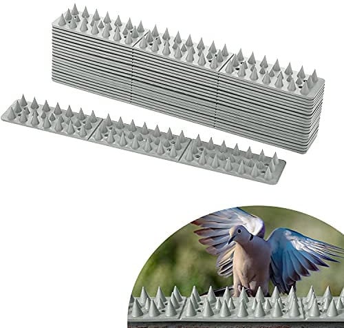 EXLECO 6M Repellente per Uccelli 20Pcs Dissuasori per Piccioni Plastica Anti Piccioni Spuntoni Anti Uccelli Dissuasore Uccelli Repellente Pannelli Bird Defense per Gatti Passeri Balconi Grigio
