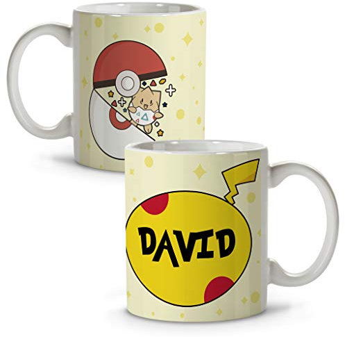 LolaPix Taza Poke. Tazas personalizadas. Regalo friki. Tazas originales con nombre. Taza de ceramica. 330 mlPoke