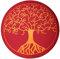 Yogakissen Meditationskissen mit Stickerei Baum des Lebens 33x25cm mit Dinkelspelz gefüllt - Bezug und Inlett 100% Baumwolle (buddhistisch rot H: 25cm / Kordelzug)