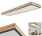 Plafonnier LED Salmi en bois et métal noir, élégant panneau lumineux plat rectangulaire idéal dans un bureau moderne, 36 Watt, 2250 Lumen, 3000 Kelvin (blanc chaud)