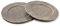 Rammento Set of 4 33cm Brushed Gold Plastic Charger Plates | Criss-Cross Design Decorative Dinnerware | Reusable Under Plates for Serving and Hot Dishes | Suitable for Displays, and Festive Events