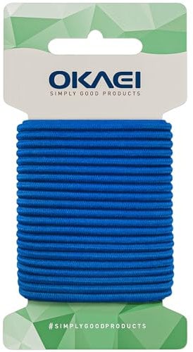 OKAEI Gummikordel 3mm x 5m - Hochwertiges Gummiseil in Blau, Flexibles Gummiband/Hutgummi/Rundgummi - Ideal für DIY Projekte und Handwerk