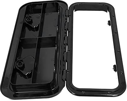 SUCIE Decksluke für Boote, 61 X 24,1 cm, rutschfeste Inspektionsluke und Deckel mit Schloss, 180°-Scharniere, UV-geschützte Decksluke für Wohnmobile, Kajaks, Yachten(Schwarz)