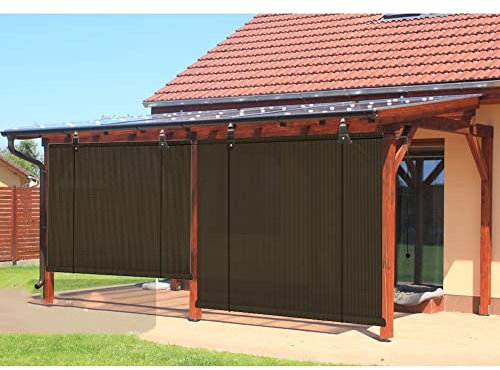 Store Extérieur À Rouleau pour Patio Extérieur, Stores À Enrouler Coupe-Vent Écran Privé Pare-Soleil De Terrasse pour Porche, Belvédère, Cour Arrière, Terrasse, Pergolas